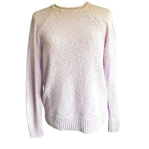 LL Bean Sweater Size XS Lavender Knit Preppy Soft Girl Cozy Minimalist Cotton